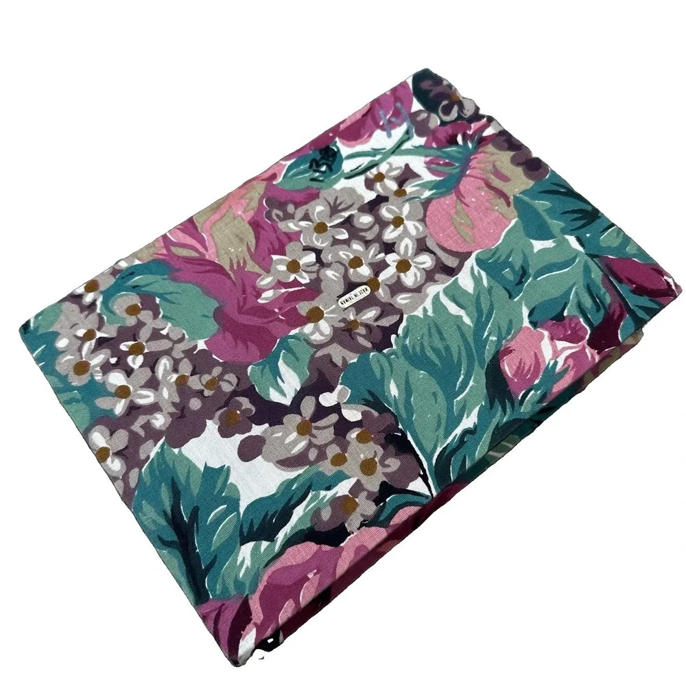 Vintage 90s Fabric Floral Jewelry Trinket Box Case Mirror Cottagecore Grannycore